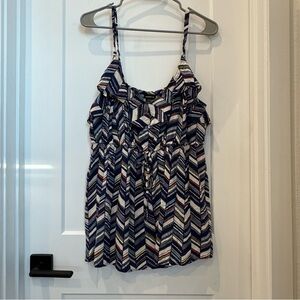 Chevron Patterned Blue Top
